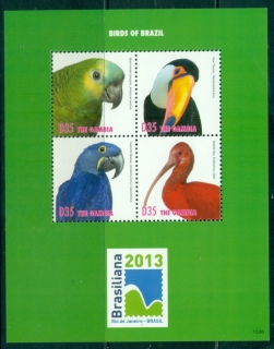 Gambia-2013-Birds-of-Brazil-International-Stamp-Exhibition-BRASILIANA-2013-MS-MUH