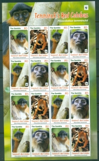 Gambia-2016-WWF-Red-Colombus-Monkey-Sheetlet-MUH