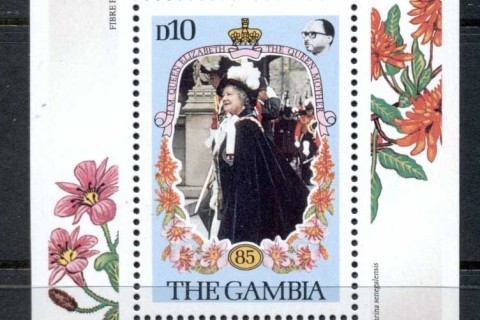 Gambia-1985 Queen Mother 85th Birthday MS