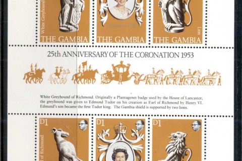 Gambia-1978 QEII Coronation 25th Anniversary Sheetlet
