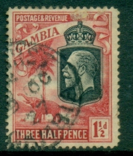 Gambia-1922-27-KGV-Pictorial-1½d-George-V-Elephant-FU