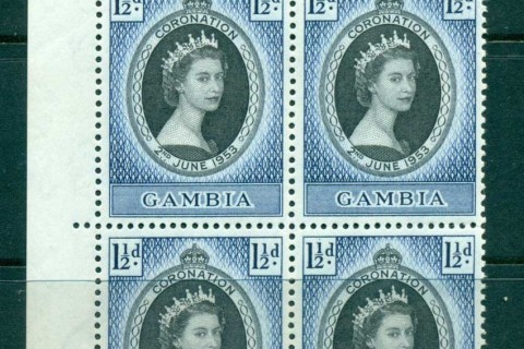 Gambia-1953-QEII-Coronation-Blk-4-MUH-lot73053