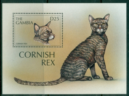 Gambia-1997-Cats-Cornish-Rex-MS-MUH