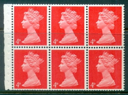 GB-1969-4d-Vermillion-Machin-CB-booklet-pane-MUH