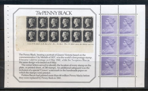 GB-1983-15-5p-Machin-The-Penny-Black-booklet-pane-MUH