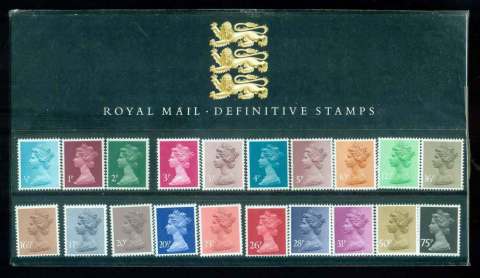 GB-1984-Machin-½p-75p-definitive-Pk0-mount-mark-on-reversePOP-lot51740