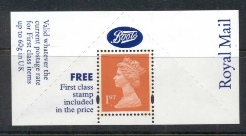 GB-1995-Machin-1st-class-booklet-Pane-Boots-MUH