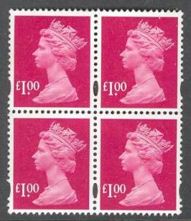 GB-1997-1-Machin-Block-4-uncancelled-Used-Lot13902