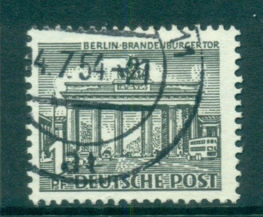 Germany-Berlin-1949-Brandenburg-Gate-1pf-FU-lot70387