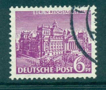 Germany-Berlin-1949-Brandenburg-Gate-6pf-FU-lot70390