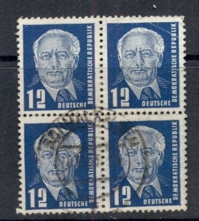 Germany-DDR-1950-51-President-Wilhelm-Pieck-12pf-blk4-FU