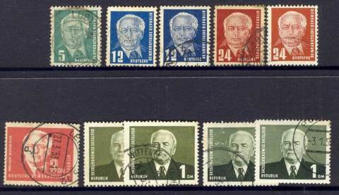 Germany-DDR-1952-3-Pieck-Asst-FU-Lot13109