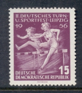 Germany-DDR-1956-Leipzig-Sports-Fest-15pf-MUH