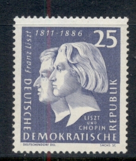 Germany-DDR-1961-Lizst-Chopin-25pf-MUH