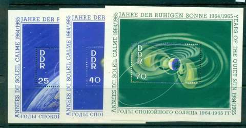 Germany-DDR-1964-Quiet-Sun-year-70pf-small-thin-3x-MS-MLH-lot44733