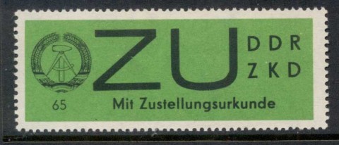 Germany-DDR-1965-Registration-Label-green-MUH