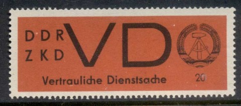 Germany-DDR-1965-Registration-Label-red-MUH