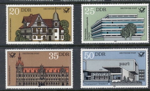 Germany-DDR-1982-Post-Offices-MUH