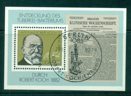 Germany-DDR-1982-TB-Bacillus-Centenary-MS-CTO-lot57973