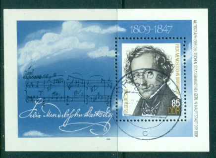 Germany-DDR-1984-Felix-Mendelssohn-MS-CTO-lot58030