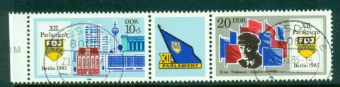 Germany-DDR-1985-Historical-Modern-Buildings-pr-label-CTO-lot58068