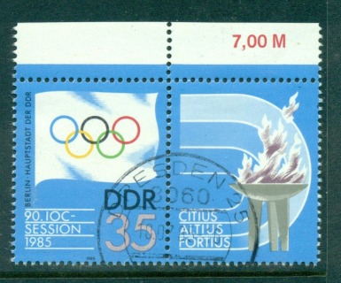 Germany-DDR-1985-Olympic-Committee-label-CTO-lot58069