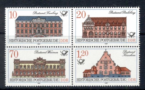 Germany-DDR-1987-Historic-Post-Offices-MUH