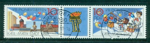 Germany-DDR-1988-Young-Pioneers-pr-label-CTO-lot58164