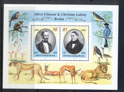 Germany-DDR-1989-Zoologists-MS-MUH