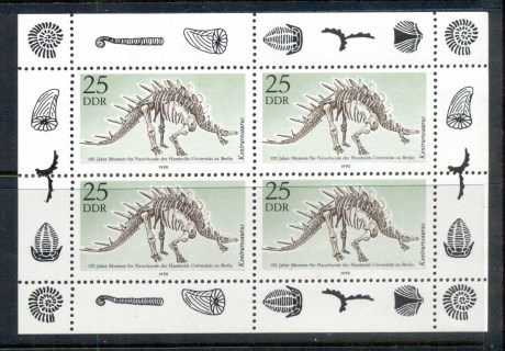 Germany-DDR-1990-Prehistoric-Animals-Dinosaurs-MS-MUH