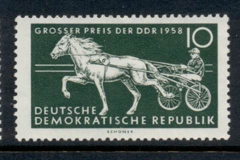 Germany-DDR-1958-Grand-Prize-Horse-Race-MNG