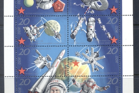 Germany-DDR-1971-Soviet-Space-Research-MS-MUH