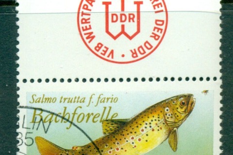 Germany-DDR-1987-10pf-Freshwater-Fish-label-CTO-lot58144