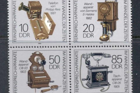 Germany-DDR-1989-Telephones-MS-MUH