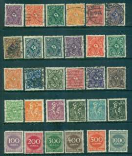 Germany-Reich-1922-23-Posthorn-Workers-Asst-MH-FU-lot43727