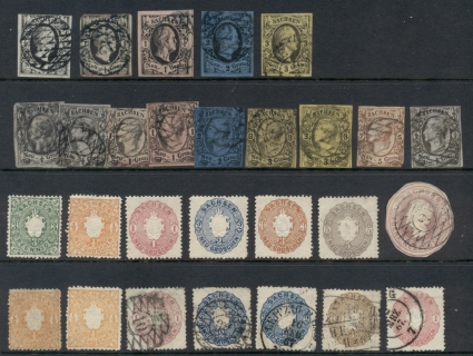 Germany-Saxony-1850s-on-Assorted-Oddments-FU-MH