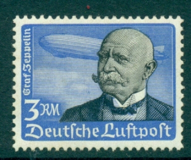 Germany-1934-3M-Ferdinand-von-Zeppelin-lt-tones-MH-lot34740