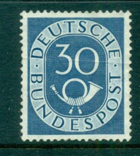 Germany-1951-30pf-Numeral-Posthorn-MUH-lot59531