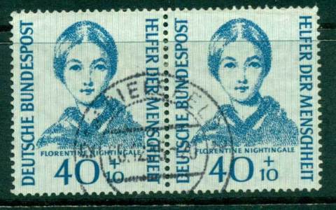 Germany-1955-Florence-Nightingale-pair-FU-lot22458