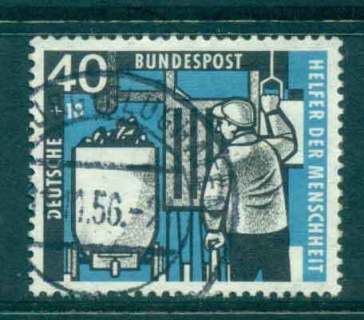 Germany-1957-40-10pf-Miner-Coal-Elevator-FU-lot44002