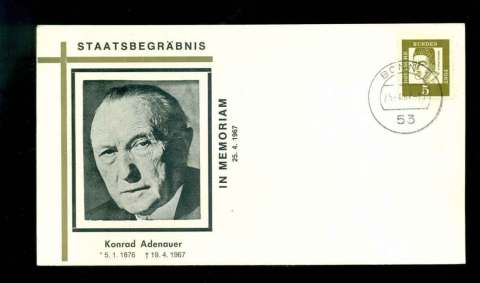 Germany-1967-Konrad-Adenauer-In-memoriam-card-lot51440