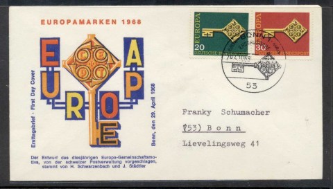 Germany-1968-Europa-Key-with-Emblem-FDC