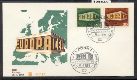 Germany-1969-Europa-Building-FDC