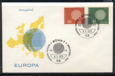 Germany-1970-Europa-Woven-Threads-FDC