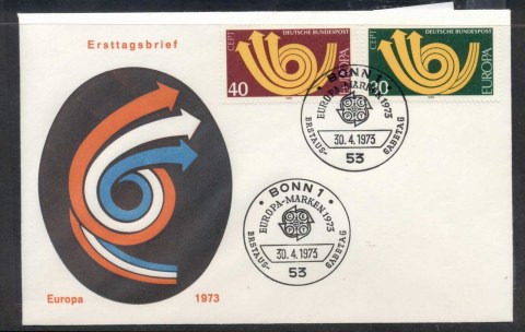 Germany-1973-Europa-Posthorn-Arrow-FDC