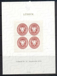 Germany-1978-Neudruck-sheet-Lubeck-10-4-MUH