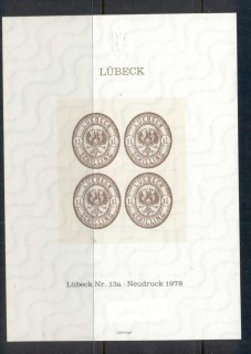 Germany-1978-Neudruck-sheet-Lubeck-13a-4-MUH