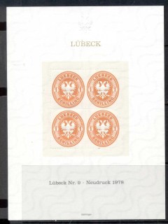 Germany-1978-Neudruck-sheet-Lubeck-9-4-MUH