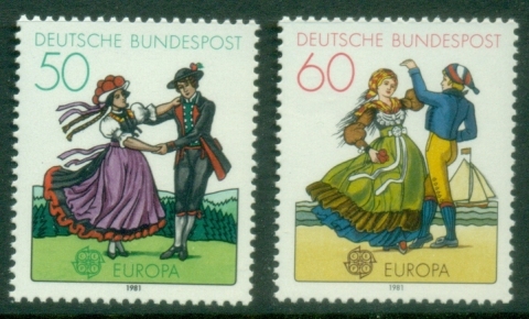 Germany-1981-EUROPA-Stamps-Folklore-MUH