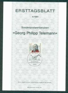 Germany-1981-Georg-Philipp-telemann-Ersttagsblatt-FDI-lot32223